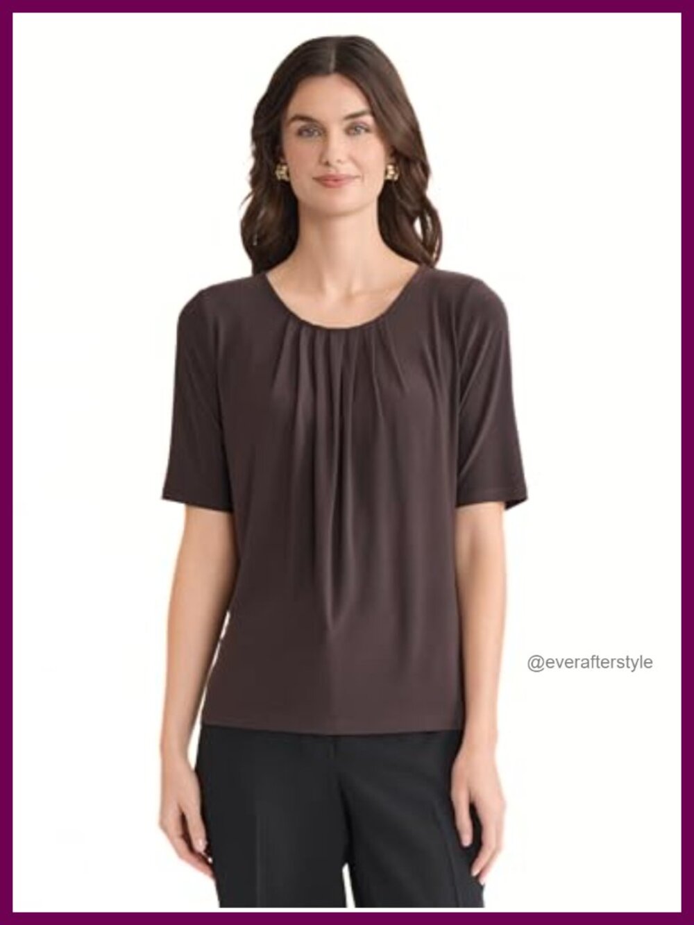 Sleeveless Pleated Neck Tank Top Classic Fit Pull On Crew Neck Blouse